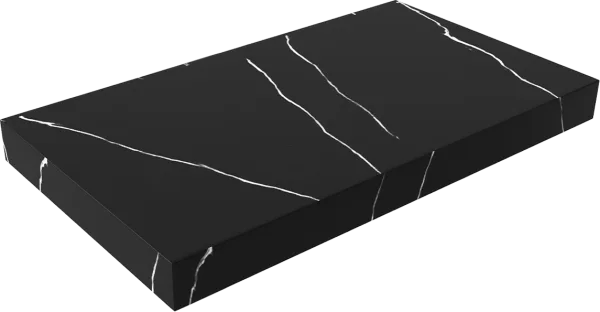 Столешница в ванную под раковину Armadi Art Flat Nero Marquina 80 с кронштейнами Sancos — Оригинал
