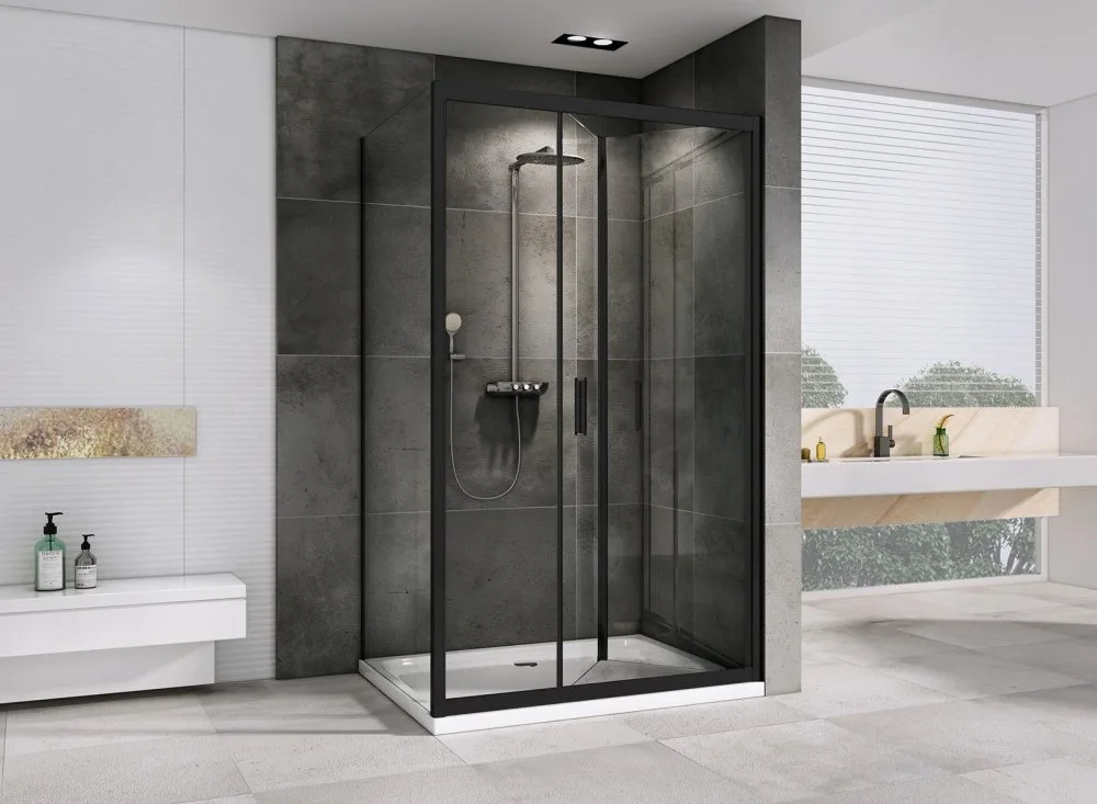 Душевой уголок Abber Sonnenstrand AG07120B-S70B 120x70, профиль черный, стекло прозрачное Sancos — официальный сайт
