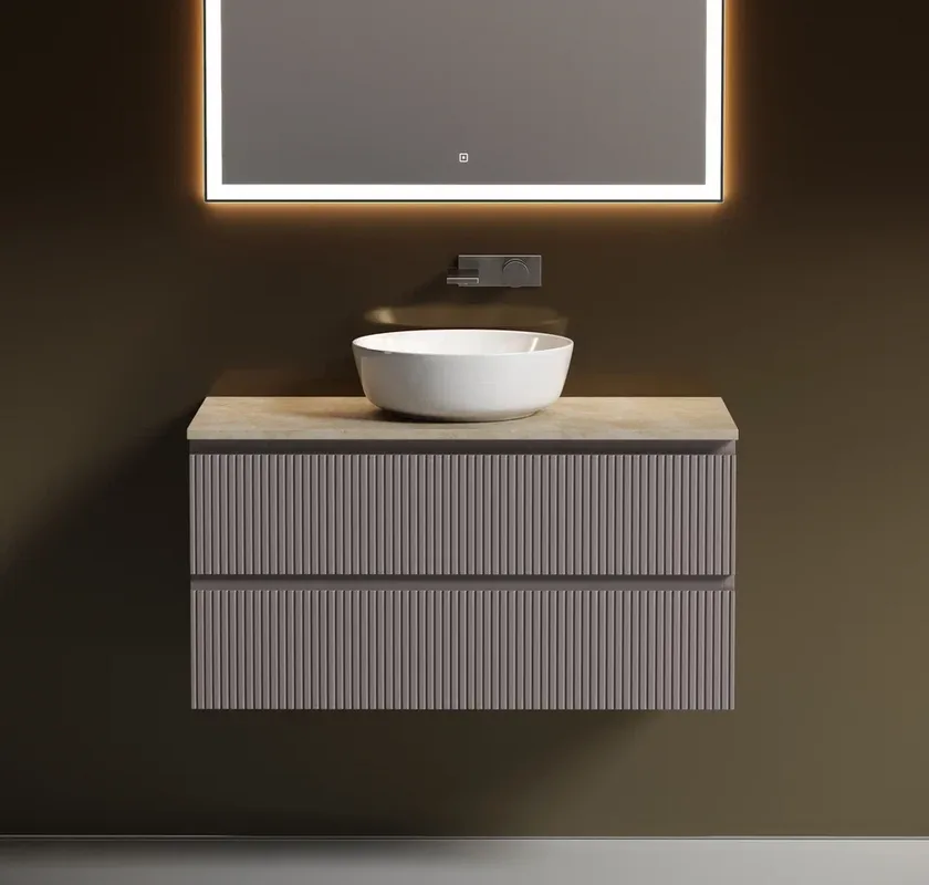 Тумба с раковиной Sancos Snob T 100 см, doha soft, столешница бежевая, раковина CN6013 Sancos — официальный сайт