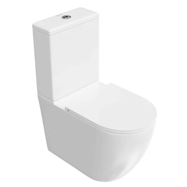 Унитаз-компакт напольный KERAMA MARAZZI Sfera SF.wc.01 безободковый, с крышкой-сиденьем микролифт Sancos — Оригинал