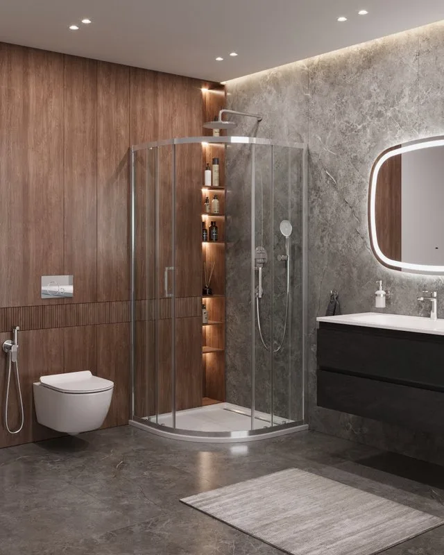 Душевой уголок Cezares Molveno R 2 90 C Cr IV стекло прозрачное Sancos — официальный сайт