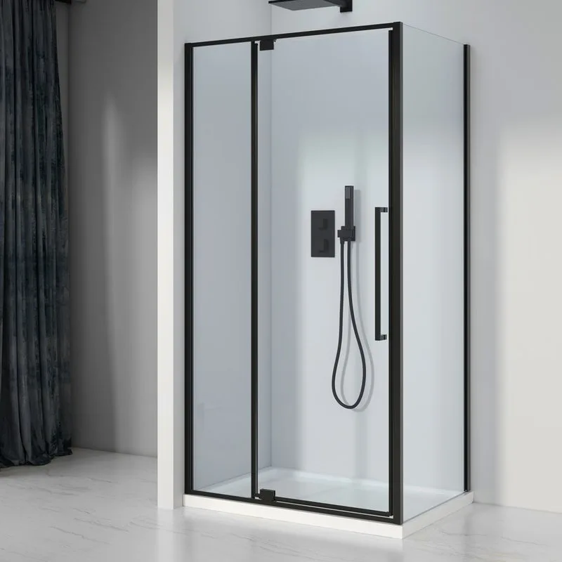 Душевой уголок Black&White Stellar Wind S812 BC 100х100, профиль черный, стекло прозрачное Sancos — официальный сайт