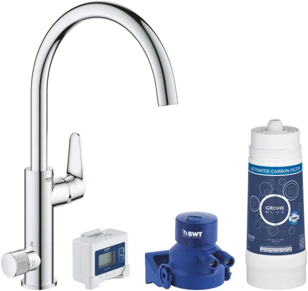 Смеситель для кухни Grohe Blue Pure BauCurve 30385000, с фильтром Sancos — Оригинал