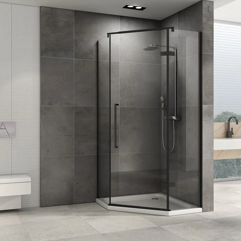 Душевой уголок Abber Ewiges Wasser AG05090B 90x90, профиль черный, стекло прозрачное Sancos — официальный сайт