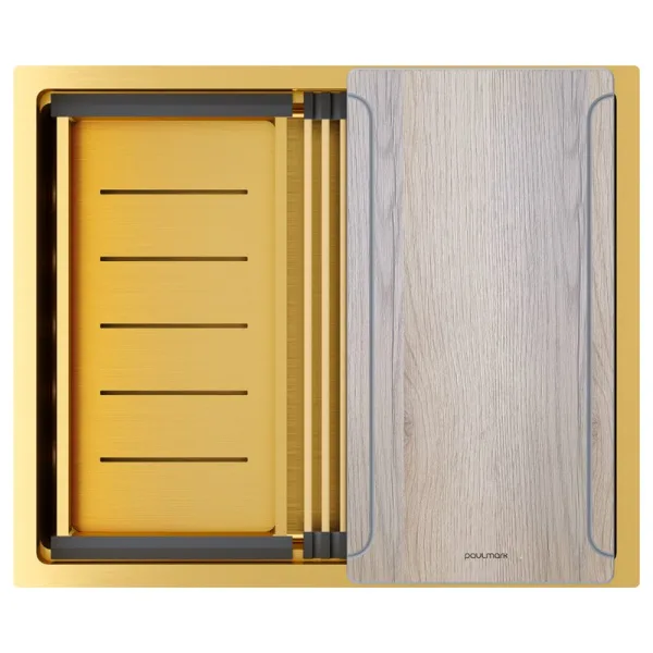 Мойка кухонная Paulmark Next-Multi Sink 54 UNI PM785445-BG брашированное золото Sancos — Оригинал