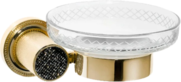 Мыльница Boheme Royal Cristal Black Gold 10923-G-B настенная, золото Sancos — Оригинал