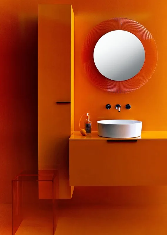 Зеркало круглое Laufen Kartell by Laufen 80 оранжевое Sancos — официальный сайт