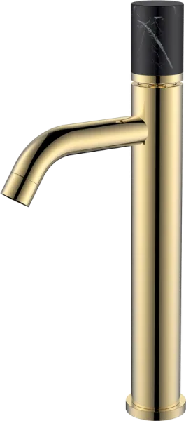 Смеситель для раковины Boheme Stick 122-G-MR-B золотой, черный мрамор Sancos — Оригинал