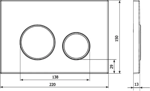 Кнопка смыва Veconi Round Design VFRD004BLG черная Sancos — официальный сайт