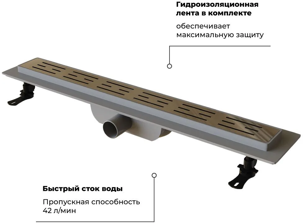 Душевой трап (лоток) RGW Drain Leo-10, хром, 80 см Sancos — официальный сайт