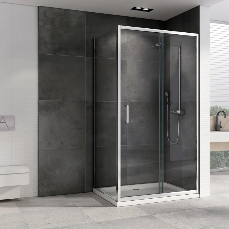 Душевой уголок Abber Schwarzer Diamant AG301505-S705 150x70, профиль хром, стекло прозрачное Sancos — официальный сайт