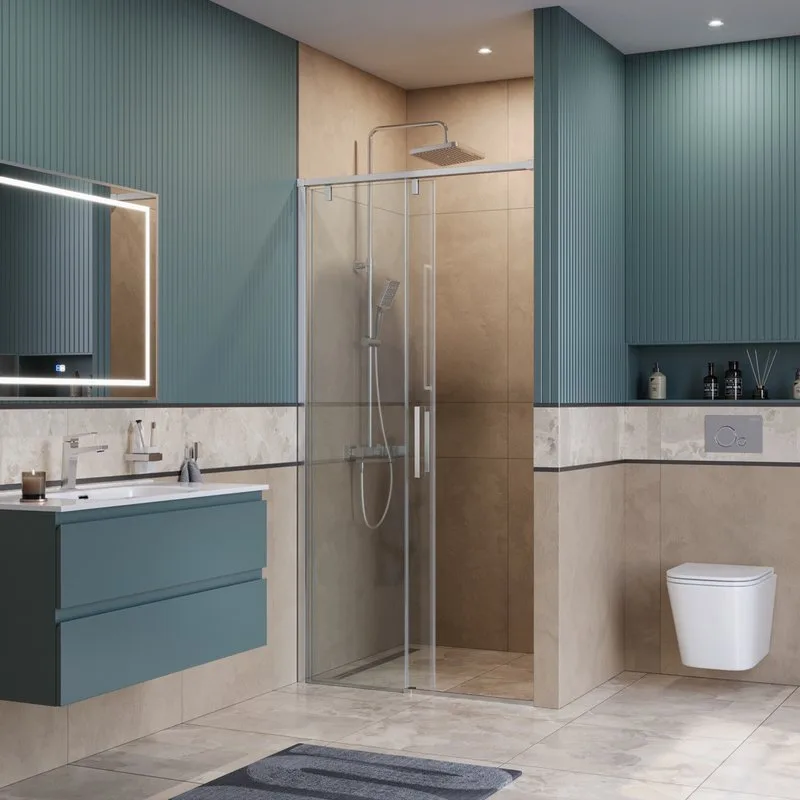 Душевая дверь в нишу BelBagno Soft Close-1 BF-1-110-C-Cr профиль хром Sancos — официальный сайт