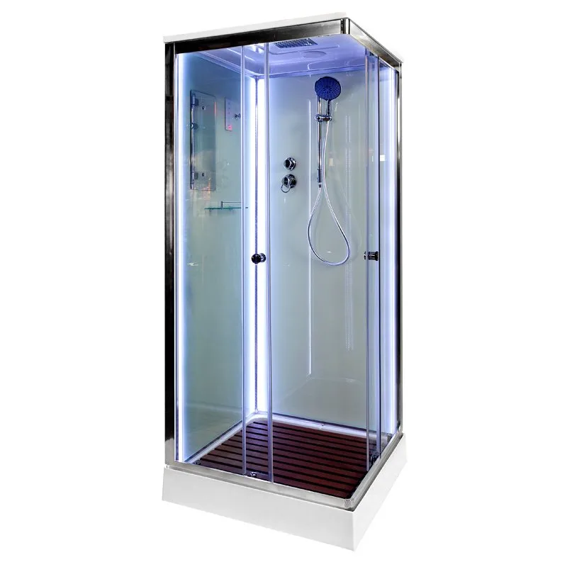 Душевая кабина DTO K401S 100х100, LED, профиль хром, стекло прозрачное Sancos — официальный сайт
