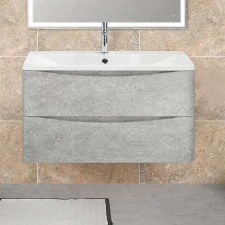 Тумба под раковину без столешницы BelBagno Acqua 90 подвесная, cemento verona grigio Sancos — Оригинал