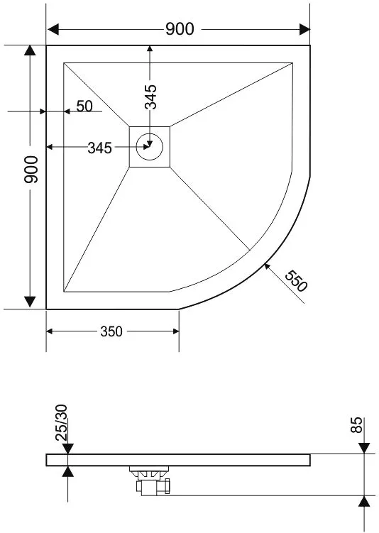 Поддон для душа RGW Stone Tray ST/R-0099W 90х90 Sancos — официальный сайт