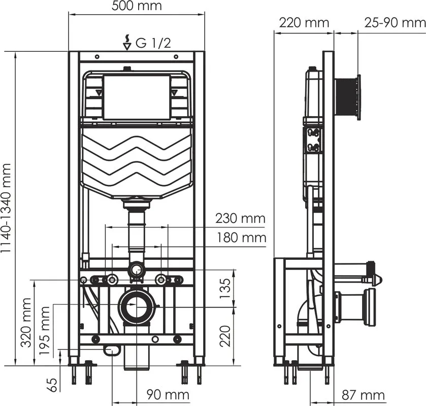 Система инсталляции для унитазов Wasserkraft Dill 61TLT.010.ME.CH02, с кнопкой смыва хром Sancos — официальный сайт