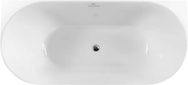 Акриловая ванна BelBagno BB412 170x80 см, пристенная, белая, овальная, со сливом-переливом, с донным Sancos — Оригинал