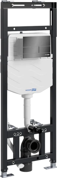 Система инсталляции для унитазов Wasserkraft Alme 15TLT.010.ME.PB04, с кнопкой смыва черной Sancos — Оригинал