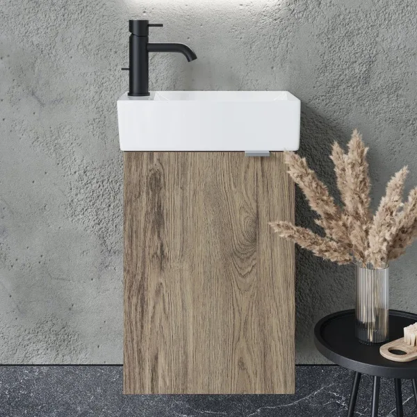 Тумба с раковиной Sancos Mini 35 L подвесная, дуб чарльстон Sancos — Оригинал
