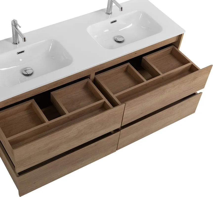 Тумба под раковину без столешницы BelBagno Kraft 140 4 ящика, для двоих, rovere nebrasca nature Sancos — официальный сайт