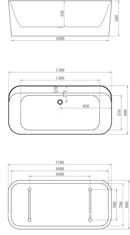 Акриловая ванна Allen Brau Infinity 1 170x80 см, отдельностоящая, белая, на ножках, со сливом-перели Sancos — официальный сайт