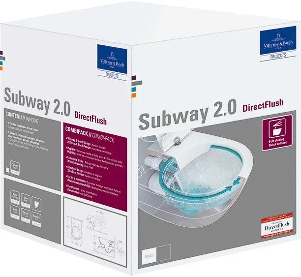 Унитаз подвесной Villeroy & Boch Subway 2.0 5614R201 Sancos — официальный сайт
