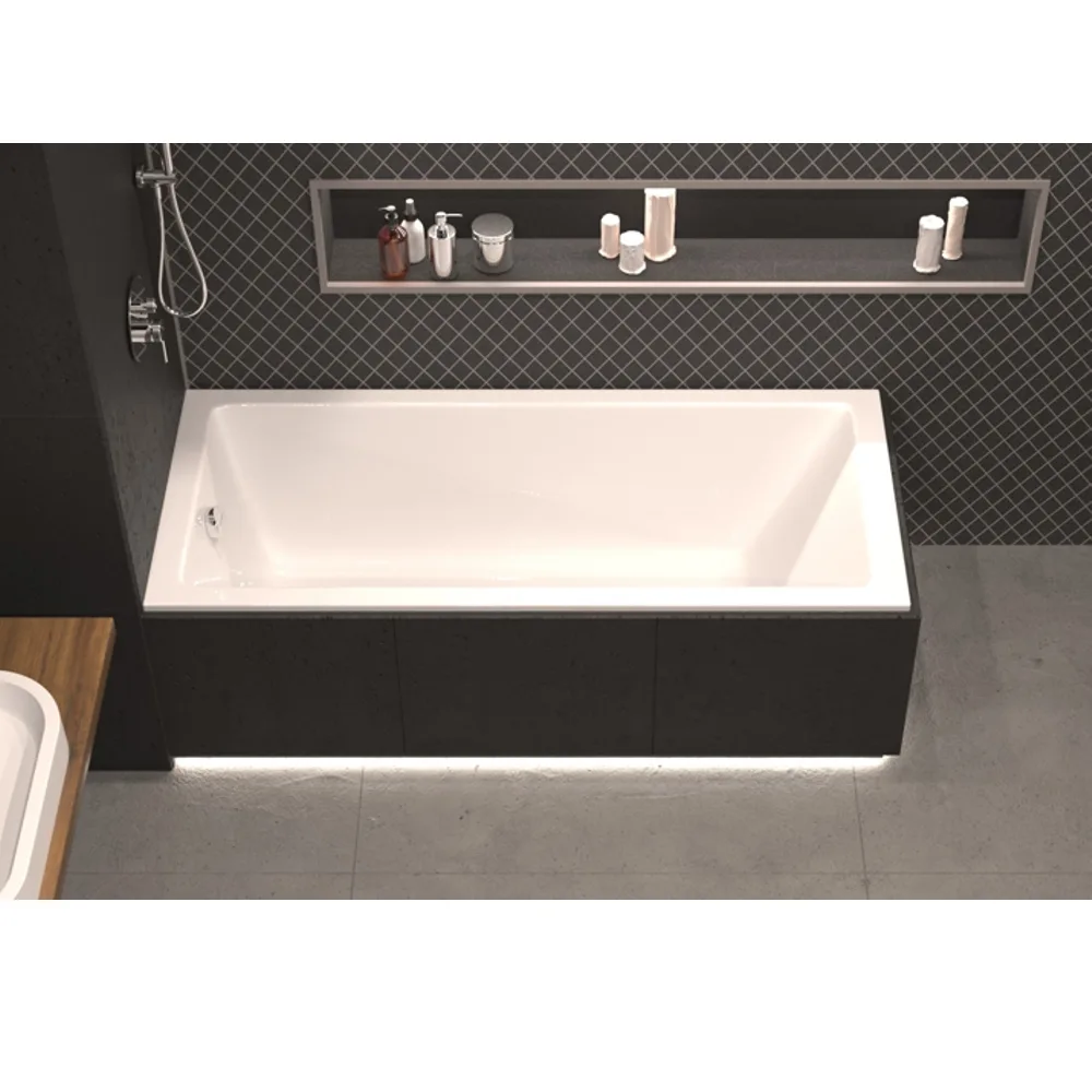 Акриловая ванна WHITECROSS Wave Slim 170x70 см, встраиваемая, белая Sancos — официальный сайт