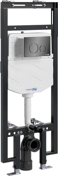 Система инсталляции для унитазов Wasserkraft Dinkel 58TLT.010.ME.PB02, с кнопкой смыва черной Sancos — Оригинал
