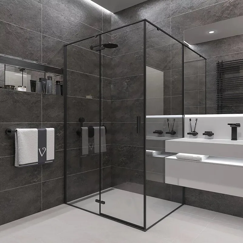 Душевой уголок Veconi Rovigo RV-073B 80x80, профиль черный Sancos — официальный сайт