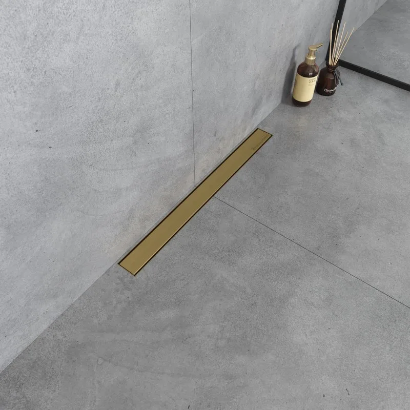 Душевой трап (лоток) Boheme Premium Linear, 60 см, матовое золото Sancos — официальный сайт