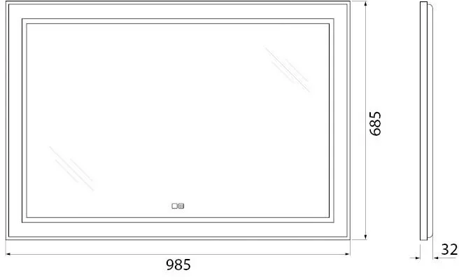 Зеркало BelBagno Kraft SPC-KRAFT-985-685-TCH-WARM-NERO черное, с подогревом Sancos — официальный сайт