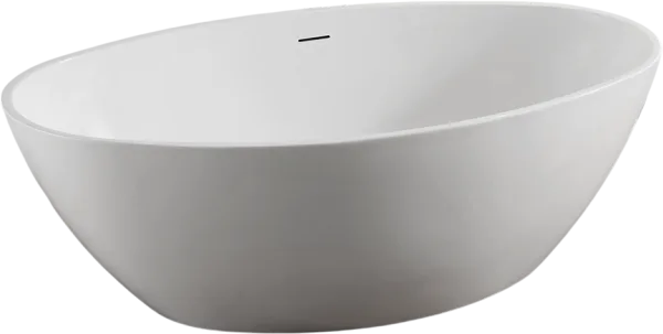 Акриловая ванна Abber AB9249 175x100 см, отдельностоящая, белая, овальная, с каркасом, со сливом-пер Sancos — Оригинал