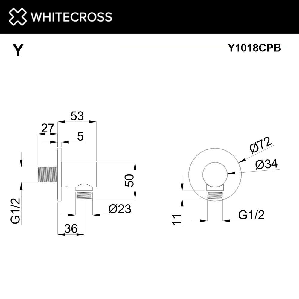 Шланговое подключение WHITECROSS Y Y1018CPB, брашированная медь Sancos — официальный сайт