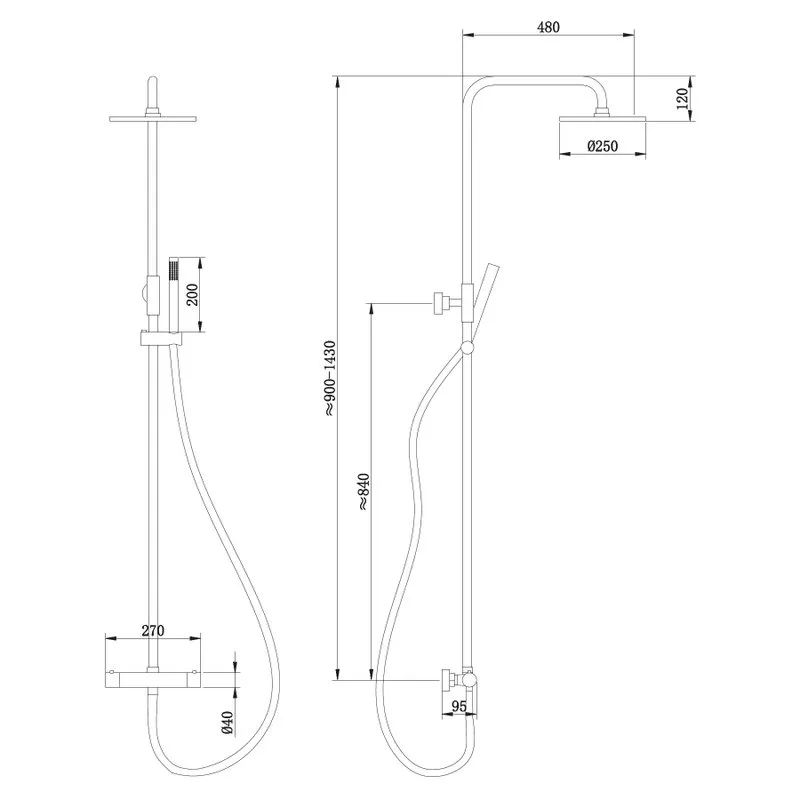 Душевая стойка Abber Wasser Kreis AF8160B, матовая черная Sancos — официальный сайт