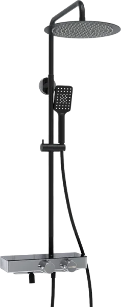 Душевая стойка Wasserkraft Abens 2000 A114.160.130.CB Thermo, с термостатом, черная Sancos — Оригинал