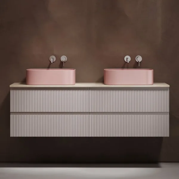 Тумба с раковиной Sancos Snob R 160 doha soft, столешница бежевая TT160A2, раковина CN6052MP Sancos — Оригинал