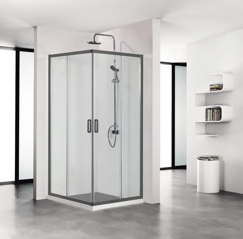 Душевой уголок AQUATEK AQ ARI KV 09020BL 90х90 см, черный матовый профиль Sancos — официальный сайт