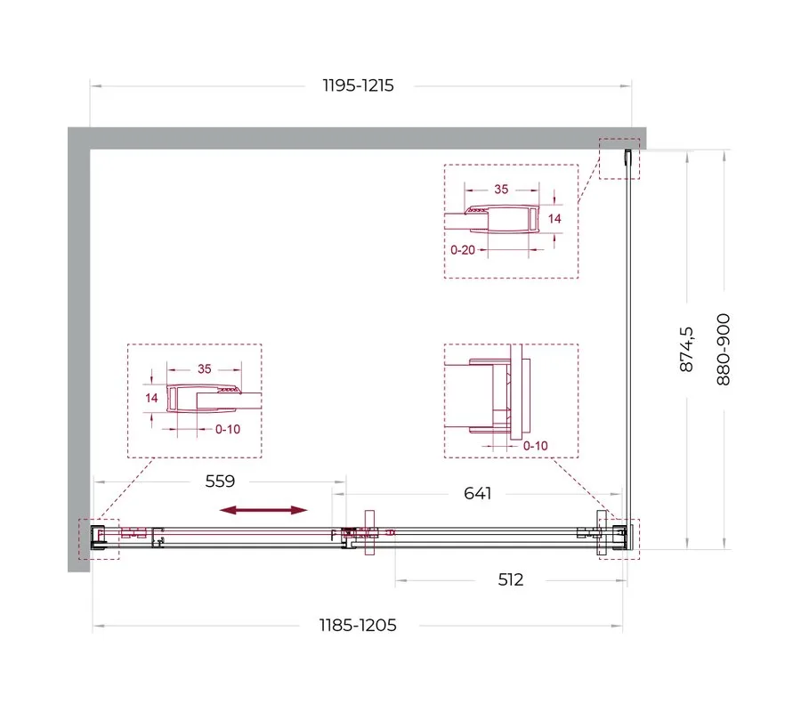 Душевой уголок BelBagno Soft Close-1 AH-1-120/90-C-GM профиль оружейная сталь Sancos — официальный сайт