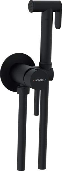 Гигиенический душ Sancos Start SC1001MB со смесителем, С ВНУТРЕННЕЙ ЧАСТЬЮ, черный матовый Sancos — Оригинал