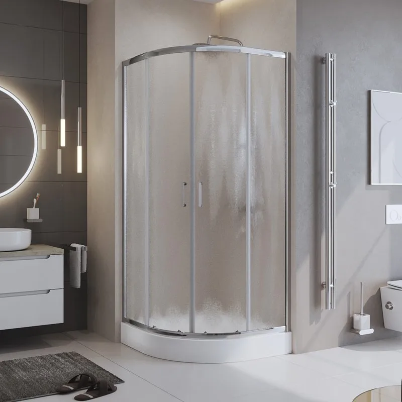 Душевой уголок BelBagno Uno UNO-195-R-2-90-CH-CR стекло рифленое Sancos — официальный сайт
