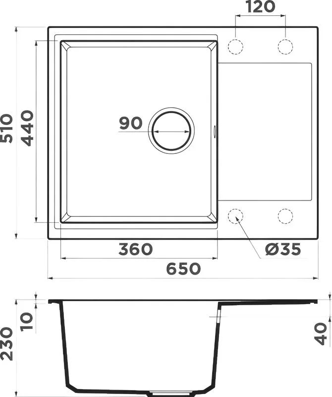 Мойка кухонная Omoikiri Daisen 65 leningrad grey Sancos — официальный сайт