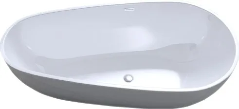 Акриловая ванна Art&Max AM-506-1670-845 165x85 см, левая, отдельностоящая, белая, овальная Sancos — Оригинал