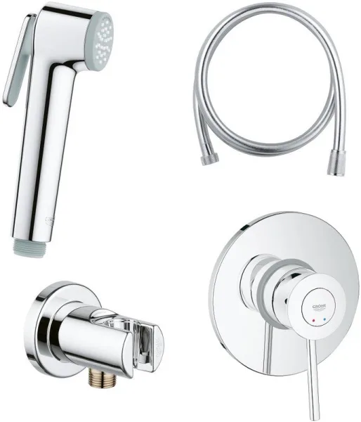 Гигиенический душ Grohe BauClassic 124901 со смесителем, С ВНУТРЕННЕЙ ЧАСТЬЮ Sancos — Оригинал