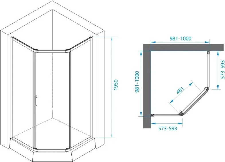 Душевой уголок RGW Passage PA-86 1000x1000x1950, профиль хром Sancos — официальный сайт