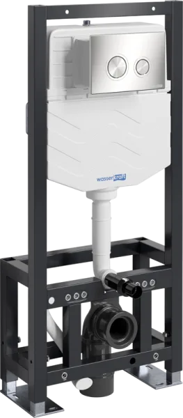 Система инсталляции для унитазов Wasserkraft Dill 61TLT.010.ME.BN01, с кнопкой смыва никель Sancos — Оригинал