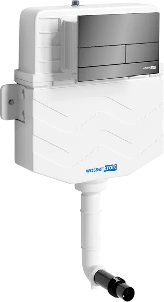 Смывной бачок скрытого монтажа Wasserkraft Aller 10TLT.031.ME.PB04, с кнопкой смыва черной Sancos — Оригинал