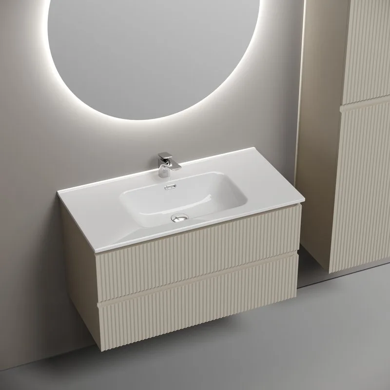Тумба с раковиной Sancos Snob R 90 beige soft, раковина CN7002 Sancos — официальный сайт