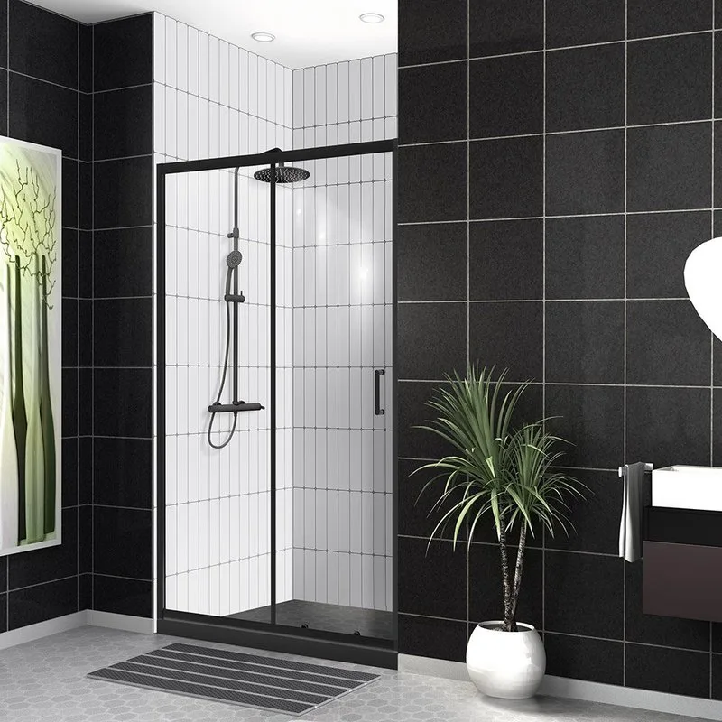 Душевая дверь в нишу BelBagno Uno -195 BF 1 140 C Nero профиль черный, стекло прозрачное Sancos — официальный сайт