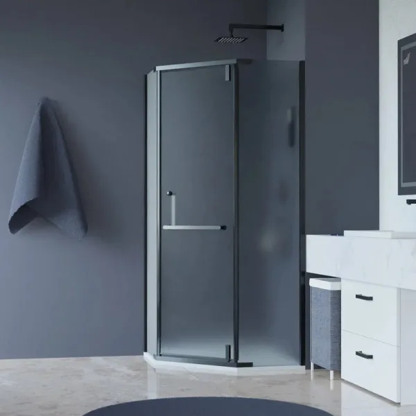 Душевой уголок RGW Hotel HO-081 90x90x195 см, профиль черный, стекло матовое Sancos — Оригинал