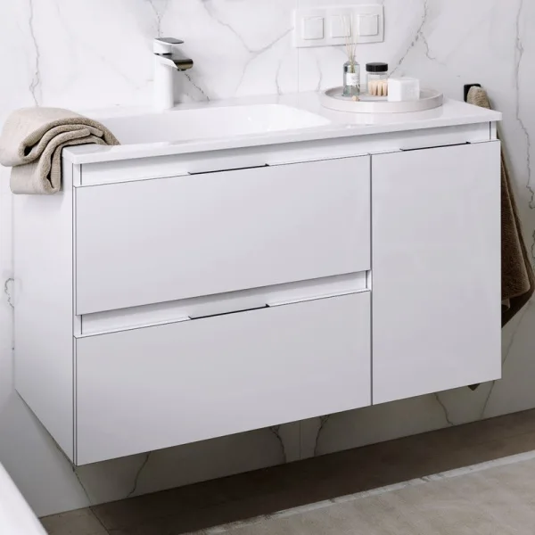 Тумба под раковину без столешницы Aqwella 5 stars Accent 90 L, белая Sancos — Оригинал